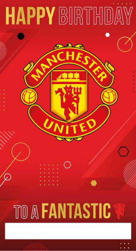 Picture of MANCHESTER UNITED BIRTHDAY CARD INCLUDES RELATION STICKERS
